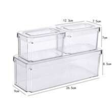10pcs/Set Kitchen Refrigerator Food PET Stackable Transparent Plastic Fruit Fresh Keeping Box Freezer Storage Containers - Transparent - View 9
