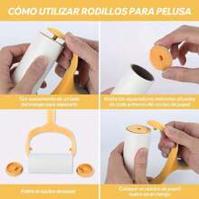 2PCS Hojas de Quita Pelusa para Ropa, Rodillo Quita Pelusa con 2 Mango y 12 Quitapelusas de Repuesto, Rodillo Quita Pelos de Mascotas, Ideal para Ropa, Mascotas y Sofás (Amarillo),37551454 - Multicolor - Ver 5