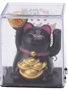 EstiloEVGATSAUTO Waving Arm - Adorno De Gato De La Suerte, Brazo De AgitacióN, Ahorro De EnergíA, EnergíA Solar Para Restaurante (Dorado), EVGATSAUTOwzxgq27Uk4-14VersióN Mejorada - Negro - Ver 8