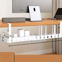 Khay quản lý dây cáp điều chỉnh được đặt dưới bàn làm việc, giá đỡ ổ cắm điện, bộ sắp xếp dây cáp, kênh dẫn cáp ẩn, bộ sắp xếp dây cáp bàn làm việc, giá đỡ cáp bộ định tuyến và dữ liệu, hộp quản lý cáp, dùng cho nhà, văn phòng, phòng ngủ, phòng khách, màu đen. - Nhiều màu - Xem 10