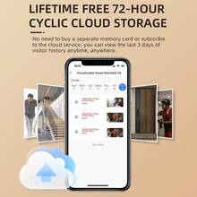 Wireless Doorbell, Doorbell Camera Wireless, Smart Video Doorbell With Chime, No Subscription Required, Lifetime Free 72-Hour Cyclic Cloud Storage, Two-Way Talk, Battery Powered, 90 Degree Wide-Angle Lens, Supports 2.4Ghz WiFi Only - trắng - Xem 7