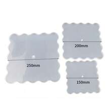 3-Tier Asymmetrical Wavy Square & Round Cake Stand, Display Rack, Coaster, Tableware, Cake Mold Silicone Holder - White - View 13