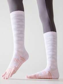 女士瑜伽健身跑步长袜 | 防滑过膝袜，带防滑点，两种款式（包头和五趾），足弓支撑和小腿压缩，适合所有级别的练习者 - 彩色 - 查看 11