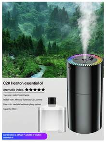 1 Set High-Value Black Car Humidifier & Essential Oil Diffuser With 6 Essential Oils, Fine Mist For Long-Lasting Fragrance, USB Ultrasonic Atomization, And Built-In LED Ambient Lighting. Compact And Portable, It's An Ideal Gift. Essential Oil Sets Available: (1 Oil Bottle + 1 Diffuser / 2 Oil Bottles + 1 Diffuser / 1 Oil Bottle). - A - View 15