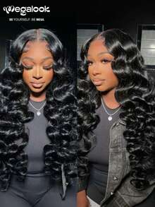 MEGALOOK 6x5英寸蕾丝前假发 - 柔软波浪卷发，100%真人发丝，预修剪造型蕾丝闭合假发，即插即用卷发假发，适合女性，180%密度，14-30英寸自然色，新手友好，日常、万圣节、派对、Y2K、节日、婚礼、学校、圣诞节等场合的自然造型 - SNatural - 查看 2