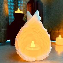 1pc Vintage Angel Wings Candle Holder, Suitable For Elegant Desktop Decoration, With Angel Wings Design, Plastic Material Candle Stand (No Need For Candle/Power) - Valentine's Day, Create A Romantic Atmosphere For Christmas, Wedding, Party, And Also As A Desktop Ornament - White - View 5