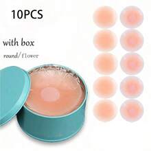 12片装女士硅胶隐形提拉胸垫 - 自粘可重复使用，丰胸贴，防滑亲肤，隐形提拉支撑，适合露背和无肩带服装 - 彩色 - 查看 4