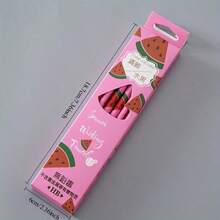 12 Creative Boxed Fruit Pencils, Cute Learning Stationery Gifts And Prizes, Drawing Brushes, Cartoon Practice Pens - màu xanh da trời - Xem 3