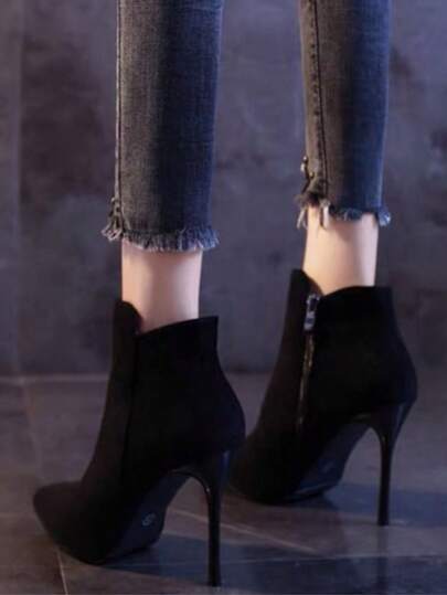 Women's Spring Boots, New 2026 Sexy Pointed Toe Thin Heels High Heels, Slim Boots