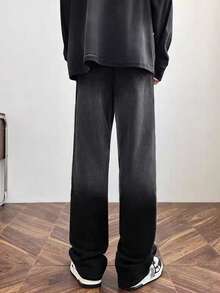 بنطلون جينز أمريكي أصيل لصبية المراهقين، ساق مستقيمة، لون أحادي بدون إطالة - الأسود - مشاهدة 2