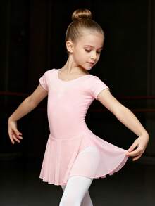 Mdnmd Girls' Ballet Leotard Dance Leotard With Skirt  Toddler Pink Ballet Outfit Kids Dance Dress - 芭蕾粉 - 查看 2