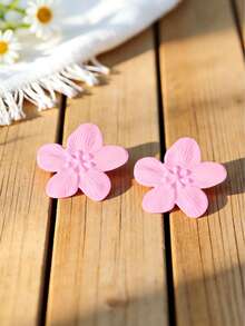 A Pair Of Ear Studs With Colorful Flowers In The Spring And Summer Vacation Style, Suitable For Ladies To Wear During Vacations And Music Festivals - Multicolor - View 13