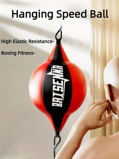 Double-Ended Punching Speed Ball, Improve Reaction Agility And Hand-Eye Coordination, Hanging Boxing Training Reaction Ball, Leather Punching Bag, Suitable For MMA Training And Home Gym Workout, Boxing Fitness Equipment