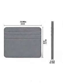 1 محفظة بسيطة لحمل البطاقات البنكية والائتمانية والهوية للرجال والنساء، محفظة صغيرة جدا من الجلد الصناعي PU، محفظة صغيرة لحمل النقود والبطاقات، ضروريات السفر، حامل شارة وحامل الهوية - رمادي فاتح - مشاهدة 4