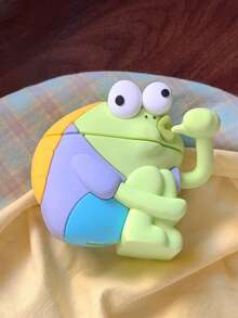 1个新款卡通创意咬手指傻鱼耳机盒，适用于 Pro第三代耳机，趣味个性化第四代苹果无线蓝牙保护套，第二代Pro硅胶软壳，男女通用第三代防摔耳机盒（不含耳机） - 彩色 - 查看 5