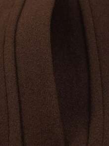 Solid Color Loose Casual Double-Breasted Coat Jacket, Autumn/Winter - Brown - View 5