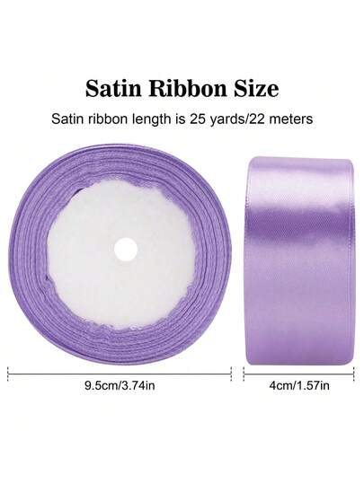 شريط أرجواني من القماش الساتان الصلب بعرض 0.6/4 سم، لتزيين الهدايا اليدوية، الباقات الزهرية، حفلات الزفاف، عيد الحب، لوازم البستنة