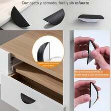 10 Piezas Tiradores para Cajones Autoadhesivos, Universal sin perforar Manijas para Gabinetes negro mate,Jaladera para Mueble para Gabinete, Cocina, Baño y Dormitorio - / - Ver 5