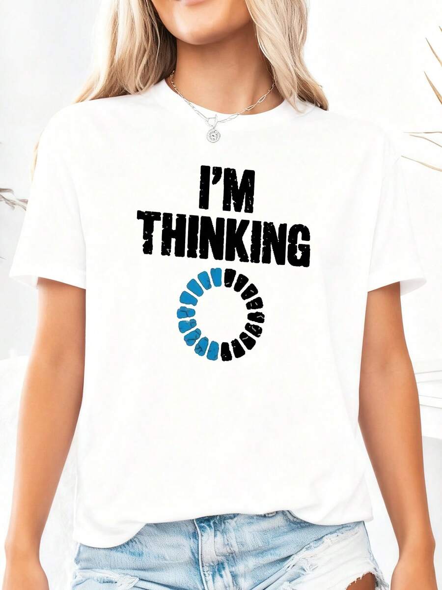 100% Cotton I'm Thinking Funny Positive Thinking O-0 - White 1 - View 1