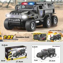 2026新款大型合金装甲特警车玩具，儿童防暴车越野车仿真压铸模型，生日礼物，节日礼物，派对礼品 - 彩色 - 查看 4