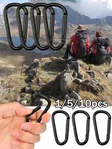 D-Shape Premium Aluminum Carabiner - Outdoor Climbing, Backpacking And Daily Wear Accessory & Keychain - Durable, Lightweight, Multipurpose, Suitable For Men And Women - Multicolor - View 2