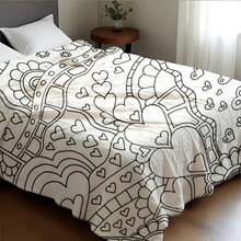 Adult Coloring Book Blanket - & Floral Mandala Heart Design With Love Lettering, Soft Flannel All-Season Cozy Throw For Relaxing Art Activity, Valentine'S Day Gift For Women & Men, Romantic Couples Gift Idea, Durable Bedspread Or Couch Cover Four Seasons Universal Multifunctional Blanket/Perfect Gift, 2D Printing Him, Her Gifts For Her, Him, Family, Boyfriend, Girlfriend, Father, Family, Mother, Lover, Daughter, Son, Grandfather, Grandmother, Friend, Classmate, Pet. Perfect Nap, Camping, Travel, Home, Daily Life, Office Decoration, Birthday, Anniversary, Valentine's Day, Thanksgiving, Christmas, Halloween, Mother's Day, Father's Day, Wedding, New Year Gifts,Back To School Season,Graduation Gift,Sofa,Bed,Car,Bedroom,Living Room,Office, Outdoor Camping, Beach,Wall Decoration,Newly Expanded Themed Collections To Meet A Variety Of Styles And Scenar. - 多色19 - 查看 3