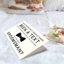1PC Funny Groomsman Invitation Card (With Envelope) - "This Could Have Been A Text But My Fiance Made Me Buy This Card" Witty Message, Perfect For Weddings/Engagement Parties, Groomsmen Invitation Card - Multicolor - View 3