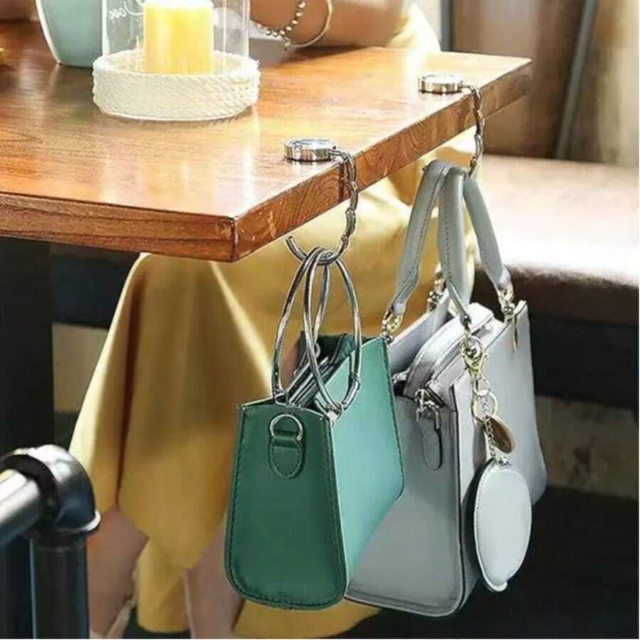 1 pieza Gancho colgante de metal. Gancho portátil para el borde del escritorio, adecuado para colgar bolsos, mochilas, bolsas de compras, bolsas de regalo y bolsas de basura. Aplicable para oficina, cafetería, restaurante y aula. También se puede usar como un pequeño regalo para el aula o la fiesta. - Multicolor - Ver 1