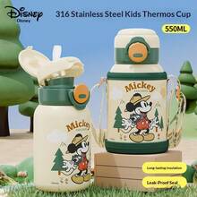 Disney 迪士尼 550ml 米奇可爱卡通不锈钢真空保温杯 – 可吸管饮用，冬夏两季水瓶，居家户外旅行杯，生日节日礼物 - 彩色 - 查看 1