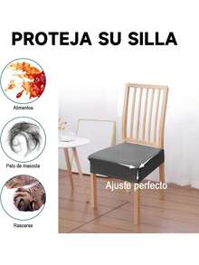 EstiloTendenciaFundas Para Sillas De Comedor 4 Piezas, Cubre Sillas Comedor Impermeable, Transpirable Y ExtraíBles, Elasticas Y Lavables, Funda Asiento Silla Comedor Para Restaurante, Hotel, Ceremonia, Banquete-GrisCalidad PremiumVersióN Mejorada - gris - Ver 11