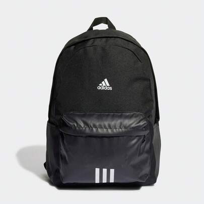  Adidas Classic Sports Badge 3-Stripes Polyester Backpack, Unisex Regular Couple Style, Black