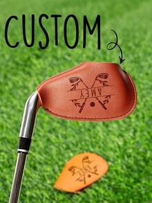 Personalized Faux Leather Golf Club Head Cover, Customized Golf Gift For Men, Customized Golf Accessories, Golf Club Head Cover, Waterproof PU Leather, With Hook And Loop, Can Be Engraved, Groomsmen Gift - Multicolor - View 10