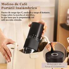 Molinillo de Café Eléctrico, 1000mAh Moledor de Granos 30 Nivel de Molienda Ajustable con Núcleo de Molienda Cerámica, Molino Carga USB, Depósito 25g para Cafe Italiano Moka Pot Cafetera Frío Especias,37564261 - Tipo de Enchufe A Japonés (100V) - Ver 5
