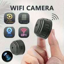 迷你无线安防摄像头 | 480P高清室内监控，即时移动侦测警报和防拆报警 | 简易粘贴式安装，2.4GHz WiFi手机控制 | 可充电电池，便携式监控 - 彩色 - 查看 7