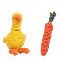 Pet Dog Teething, Cotton Rope Toy, Carrot, Little Yellow Duck, Teddy, Pomeranian, Puppy To Relieve Boredom, Biting Resistant, Suitable For Medium And Large Dogs - Carrot - View 2