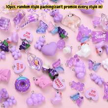 4Amazonia 10pcs/Set Cute 3D Fruit, Animal, Flower Resin Pendant, Y2K Style Faux Food, Candy Jar Pendant, Suitable For DIY Keychain, Bracelet, Earrings And Other Jewelry Making - Mixed - View 11