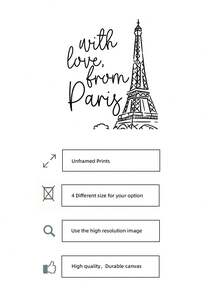 1 幅无框巴黎埃菲尔铁塔旅行主题黑白插画，配以手写“来自巴黎的爱”字样，简约复古风格，适用于卧室、客厅、宿舍等场所，是返校季、校园装饰、复古装饰、墙面装饰的理想之选，也是大学宿舍必备的特色礼物和派对装饰。 - 彩色 - 查看 5