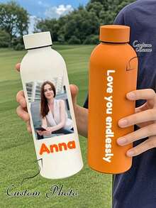 Customized Photo & Name Stainless Steel Double-Wall Insulated Water Bottle, Featuring A Daily Fashion Design With A Lid, Perfect For Printing Your Favorite Photo And Name. This Stylish Water Bottle Is Designed For Everyday Use, Combining Practicality And Personalization. It Makes A Thoughtful Gift For Friends, Family, Or Anyone Who Enjoys Having Personalized, Practical Accessories In Their Daily Life. - Multicolor - View 6
