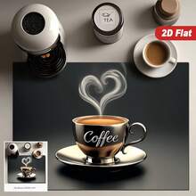 1pc Retro Coffee Pattern Heat Resistant Protective Cover, Non-Slip And Scratch-Resistant Surface, Easy To Clean Polyester Material, Suitable For Kitchen, Washing Machine, Dryer, Stove Protection, Household Appliance Accessories, Modern Kitchen Anti-Slip Sleeve. - Multicolor - View 6