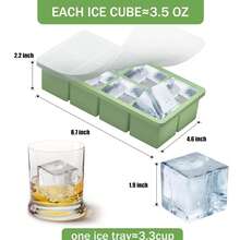 Large Silicone Ice Cube Tray, Ice Mold, Flexible, 8 Cavities Easy Release, Slow Melting Ice, Suitable For Whiskey