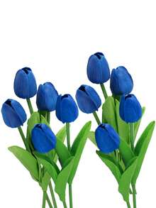 1/3/10/20pcs Realistic Artificial Tulip Flowers, Lifelike Texture, Suitable For Wedding, Room, Home, Hotel, Party, Events, Valentine's Day, New Year And Other Occasions - Royal Blue - View 11