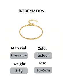 1pc Girl's Stainless Steel Twisted Chain Bracelet, Versatile Daily Accessory