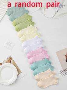 1/5/10/20 زوج جوارب شبكية رقيقة للنساء للربيع/الصيف، مقاومة للروائح الكريهة، جوارب كاحل منخفضة التقطيع - متعدد الألوان - مشاهدة 10