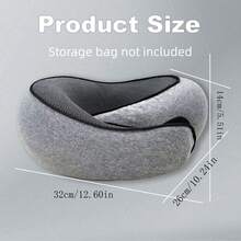 U型记忆棉颈枕，温暖舒适，颈部支撑，不含收纳袋，灰色U型枕，32*26厘米。适合学生、成人、飞机、办公室、汽车等场所使用，可作为毕业礼物、单身派对礼物、伴娘礼物、父亲节礼物、万圣节装饰品、万圣节礼物、伴娘邀请礼物、婚礼宾客回礼。 - 灰色花朵 - 查看 4