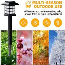 24/18/12/8/6/4/2-Piece Outdoor Solar Light White/Warm LED Landscape Courtyard Light, Cute Small House Design, 4-6 Hour Long-Lasting Outdoor Path Light IP43 Waterproof, Suitable For Sidewalks, Lanes, Courtyards And Lawns, Easily Adapting To Various Outdoor Weather Conditions. Solar Lights Outdoor Waterproof/Night Light/Lantern Light - 黑色 - 查看 9