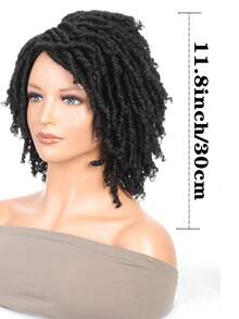 12英寸男女通用非洲时尚螺旋脏辫发带，可替代马尾辫，搭配卷发，中性假发，合成纤维材质，蓬松透气，适合日常聚会和节日佩戴，是不错的选择。 - 彩色 - 查看 5