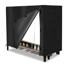 1件装防水牛津布庭院家具罩 - 适用于大号座椅、深椅、双人沙发、躺椅、庭院、户外家具，尺寸为122*61*107厘米，可用作户外柴火罩，防水防晒，牛津布材质，结实耐用，带有通风窗设计，适用于庭院、花园、壁炉存放、家具防尘、遮阳、宠物鸟笼遮阳等场合。 - 黑色 - 查看 5