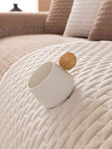 1 pieza Funda de sofá lavable y antideslizante en forma de L de Veet, se ajusta a sofás de 3 plazas, diseño acolchado, cierre magnético, protección apta para mascotas - Funda de sofá de terciopelo gris - Blanco - Ver 9