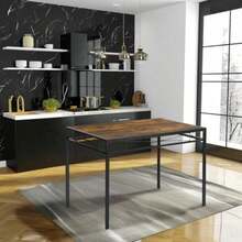 COZYCASA Mesa de Comedor y 4 sillas Juego 5 Piezes para 4 Sillas de Comedor con Mesa Set 5 Conjunto de comedres Conjuntos de Muebles diseño Industrial Minimalista para Cocina recepción Gris and Marron - Multicolor - Ver 7