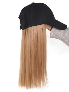 14 Inch Hat Wig For Women Baseball Cap Wig With Long Straight Synthetic Hair Extensions Adjustable Baseball Hat Wig For Daily Use - Multicolor - View 2